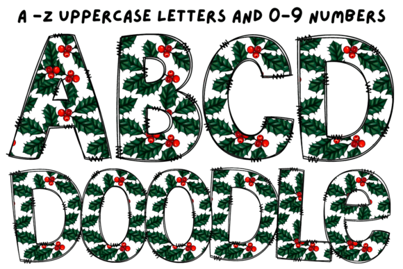 Christmas Alphabet Doodle PNG: Graphics & Illustrations Review