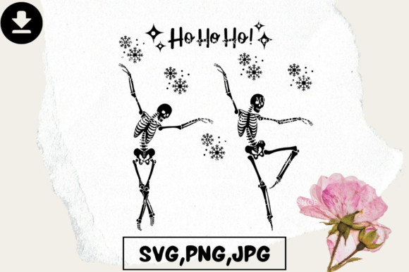 Christmas Dancing Skeleton SVG: Graphics & Illustrations