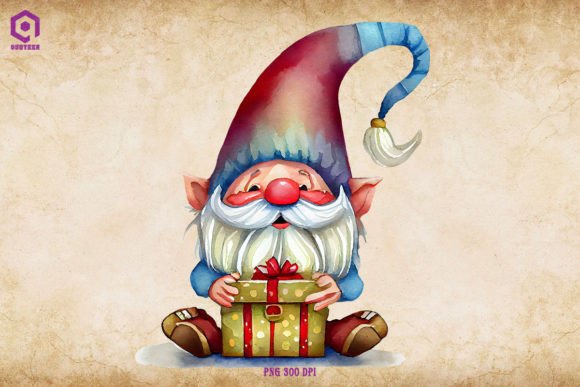 Christmas Gnome with Gift Box Graphics Review
