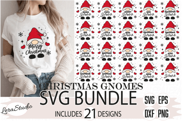 Christmas Gnomes, Gnome Family Graphics & Illustrations