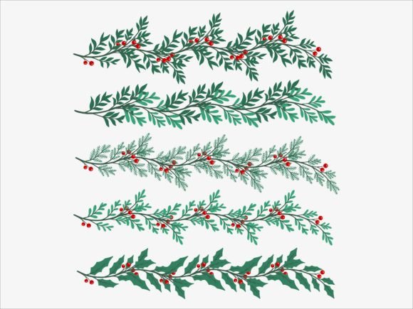 Christmas Leaves Arrangement Graphics & Illustrations
