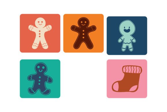 Christmas Retro Gingerbread Graphics & Illustrations