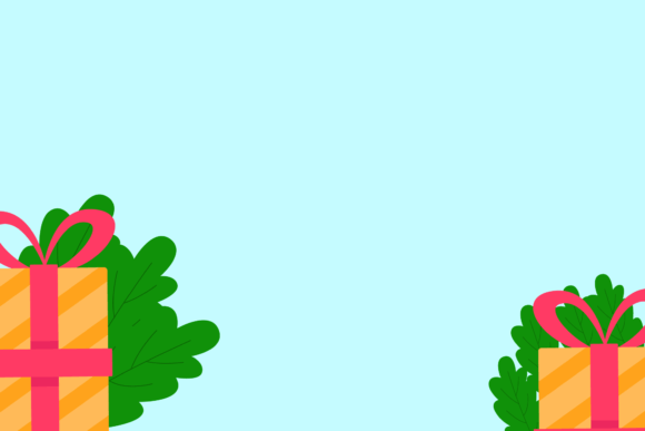 Christmas Tree Background Flat Graphics & Illustrations