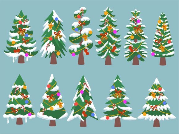 Christmas Tree Snow Graphics & Illustrations Review