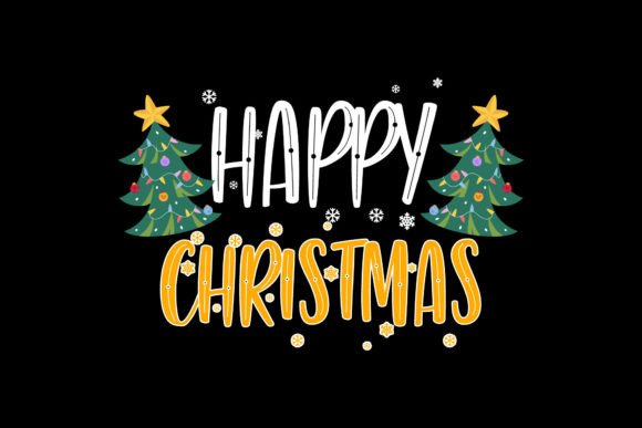 Christmas Typography Cute Vector: Graphics & Illustrations