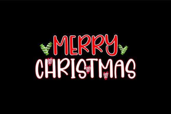 Christmas Typography Greeting Card Graphics & Illustrations