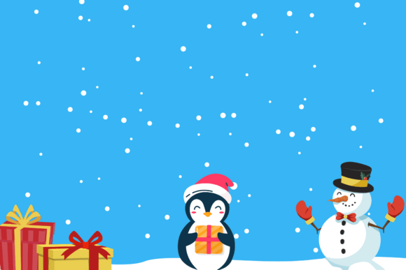 Christmas Winter with Pinguin: Graphics & Illustrations