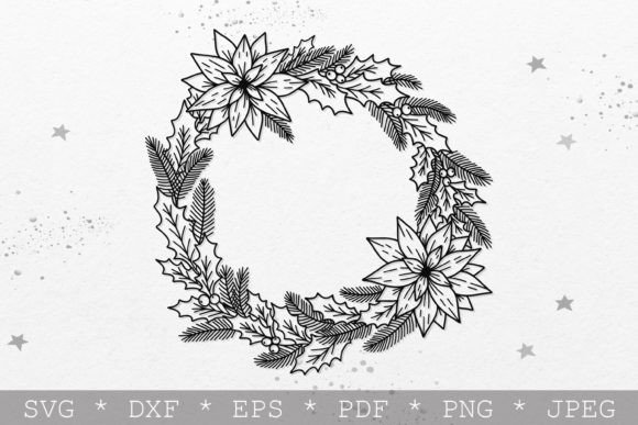 Christmas Wreath with Holly Leaves Svg Review