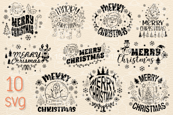 Merry Christmas SVG Bundle: Graphics & Illustrations