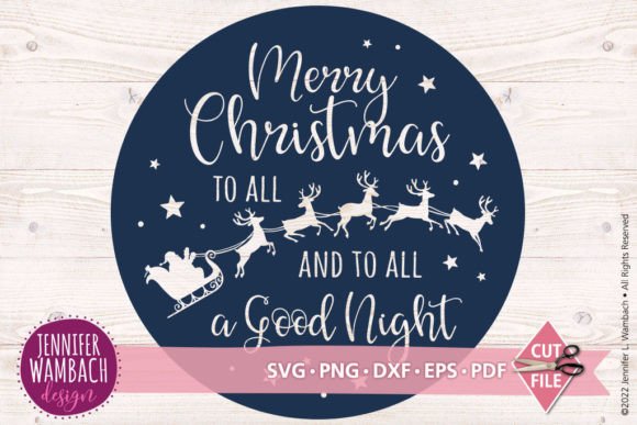 Merry Christmas to All Round Sign Graphics & Illustrations