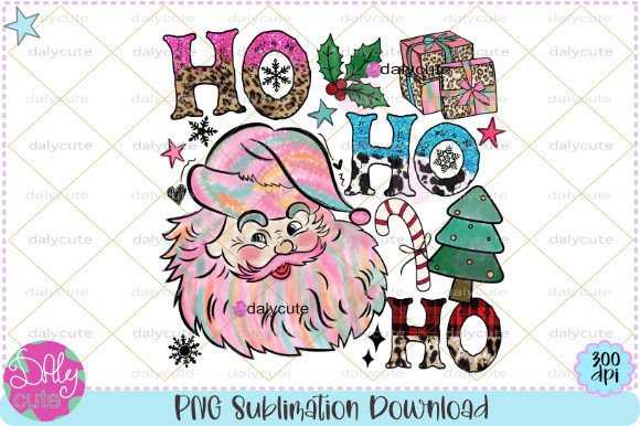 Santa Ho Ho Ho Pink PNG: Graphics & Illustrations Review
