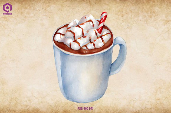 Watercolor Christmas Hot Cocoa 26: Editorial Graphics